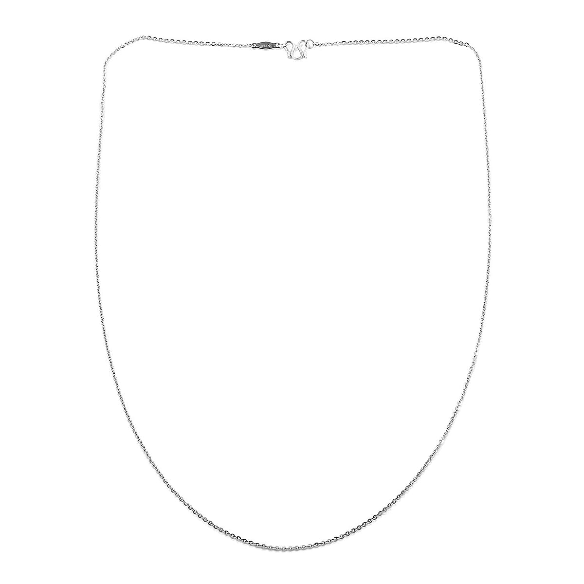 999 Platinum 1mm Cross Chain Necklace 17 Inches 2.50 Grams image number 4