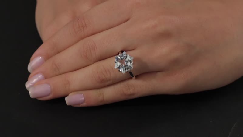 White Topaz Solitaire Ring in Platinum Over Sterling Silver (Size 10.0) 9.10 ctw