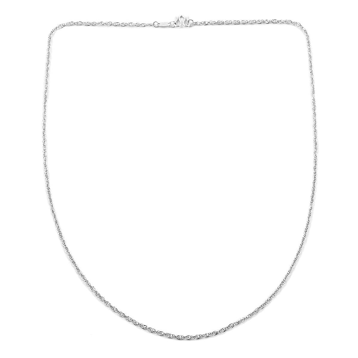 999 Platinum 1.0mm Water Wave Chain Necklace 17 Inches 3.40 Grams image number 2