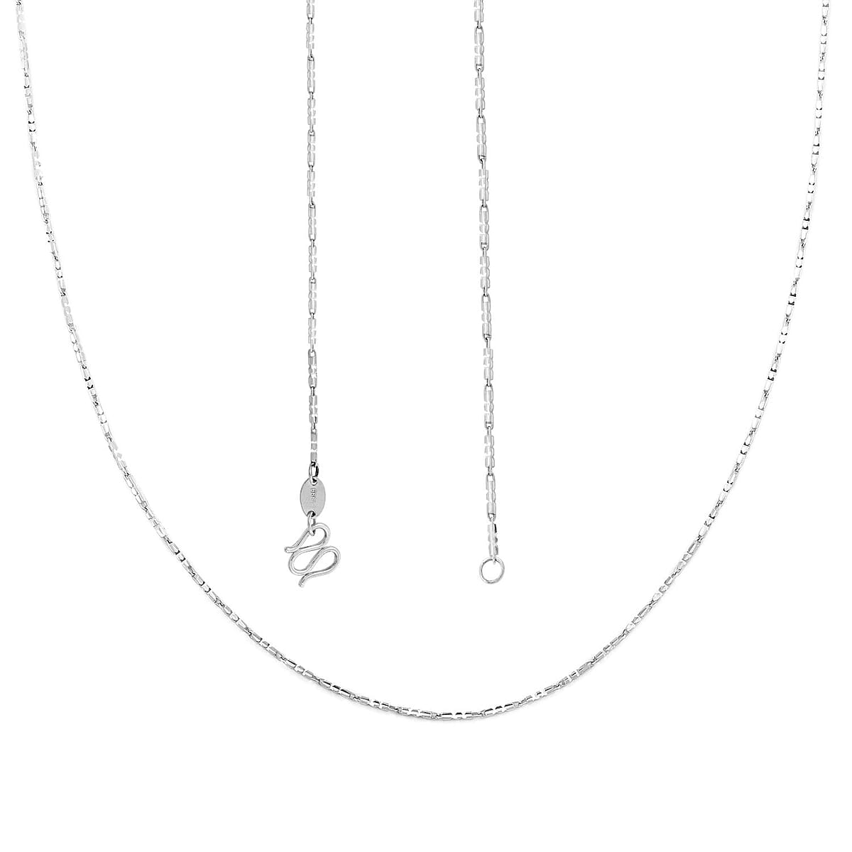 999 Platinum 1.0mm Great Wall Chain Necklace 17.5 Inches 5.95 Grams image number 3