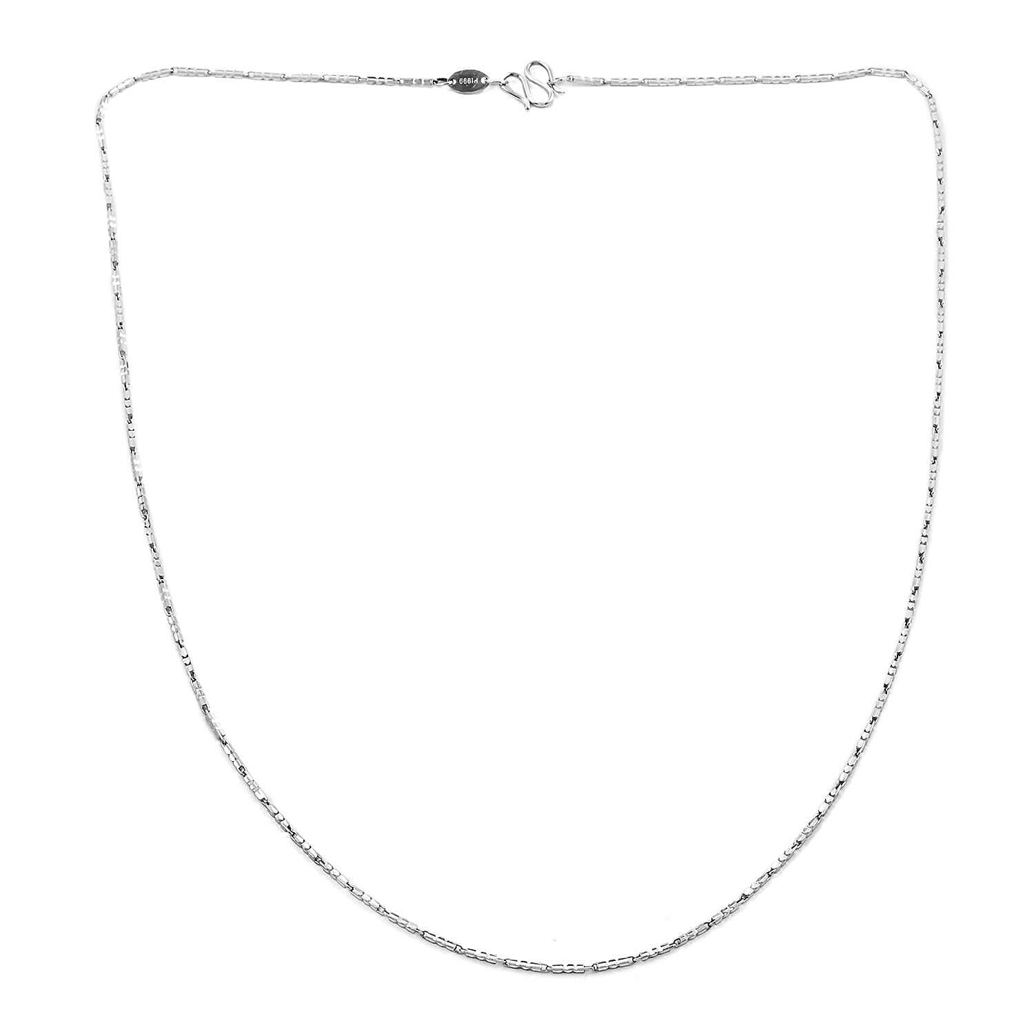 999 Platinum 1.0mm Great Wall Chain Necklace 17.5 Inches 5.95 Grams