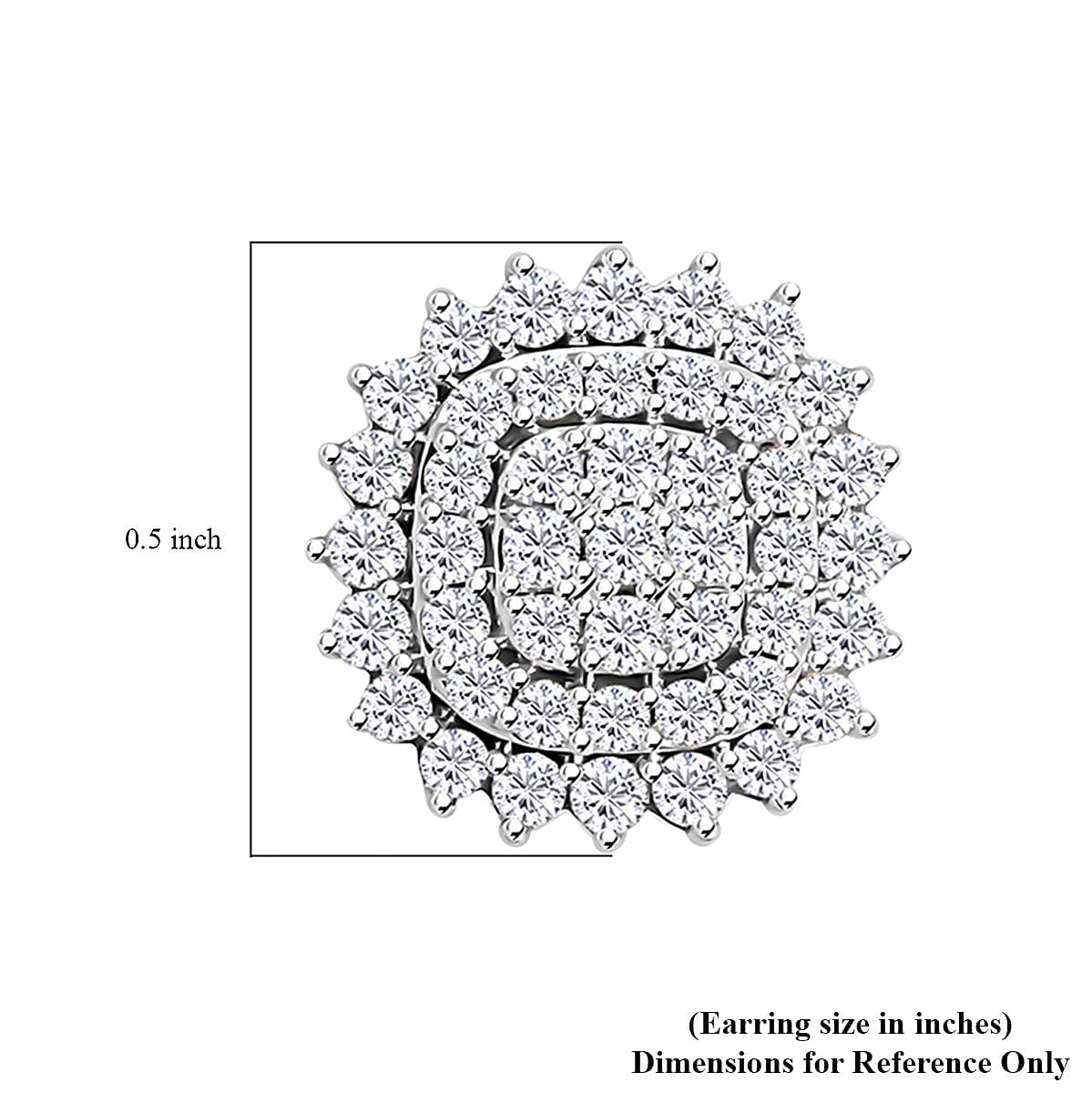 14K Yellow Gold H SI3 Diamond Floral Earrings 1.00 ctw image number 4