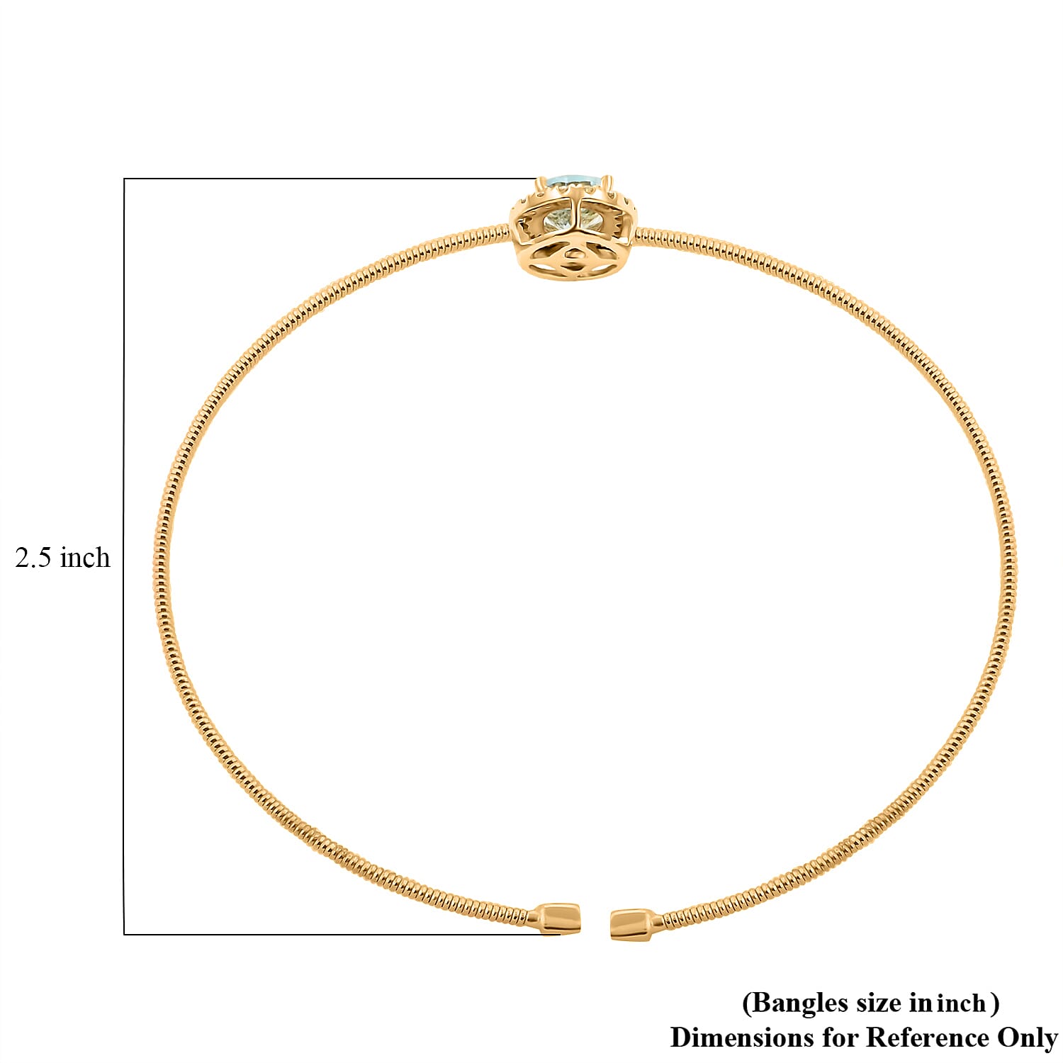 Modani 14K Yellow Gold Aquamarine and Natural Yellow Diamond SI-SI2 Cuff Bracelet (7.00 In) 3.65 Grams 1.00 ctw