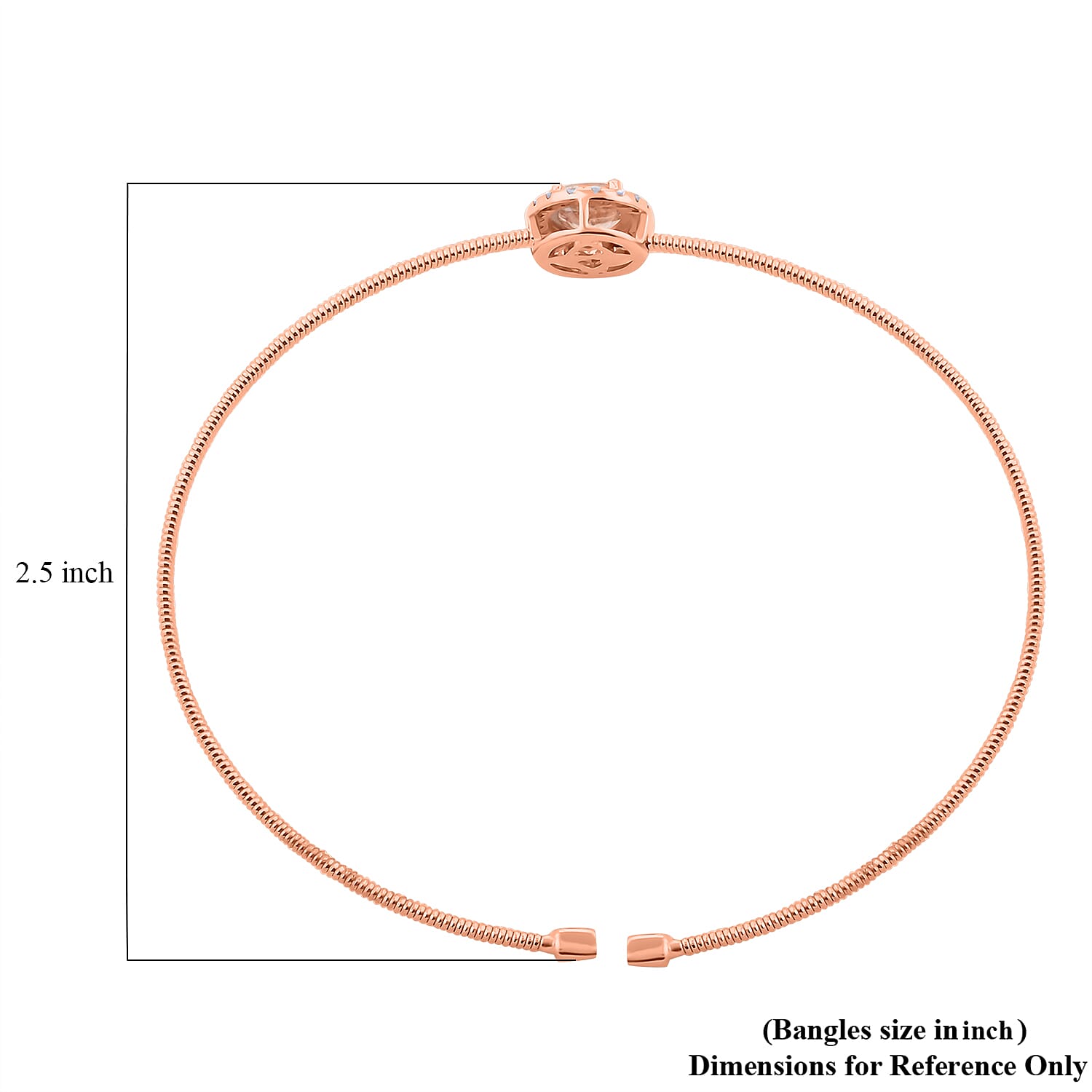 Modani 14K Rose Gold Marropino Morganite, Natural Pink Diamond Cuff Bracel (7.00 In) 3.65 Grams 1.00 ctw