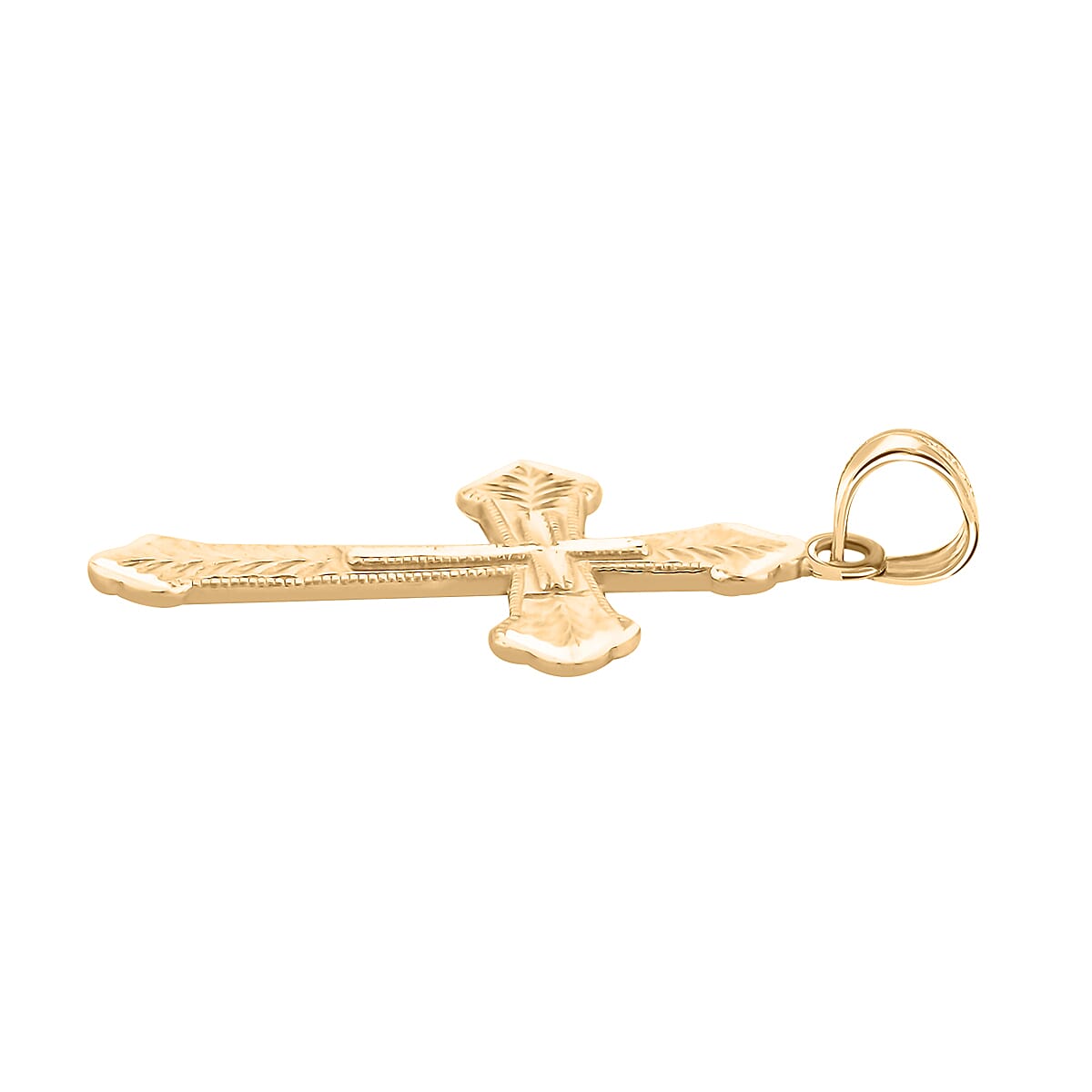 Made in America 10K Yellow Gold Cross Pendant 1.40 Grams image number 3
