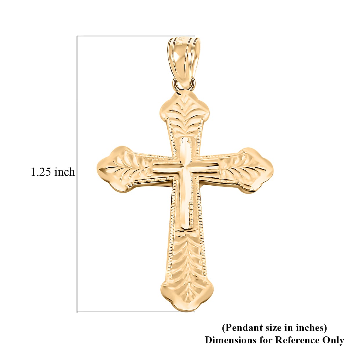 Made in America 10K Yellow Gold Cross Pendant 1.40 Grams image number 4