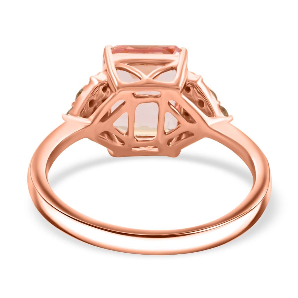 AAA Pink Morganite and G-H I2 White Diamond 2.30 ctw Ring in 14K Rose Gold (Size 10.0) image number 4