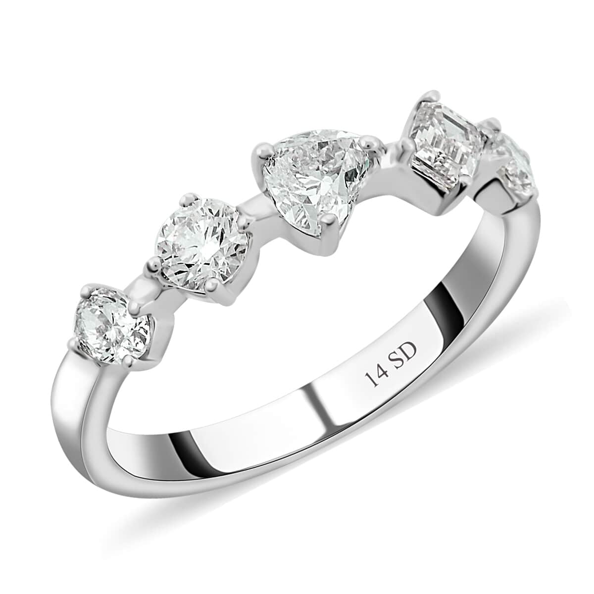 Modani 18K White Gold Diamond E-F VS2 Ring (Size 7.0) 3 Grams ctw (Del. in 10-12 Days) image number 0