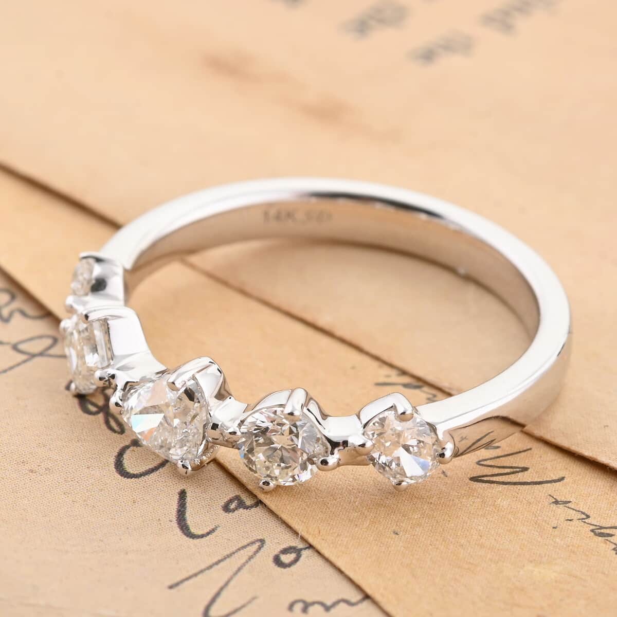Modani 18K White Gold Diamond E-F VS2 Ring (Size 7.0) 3 Grams ctw (Del. in 10-12 Days) image number 1