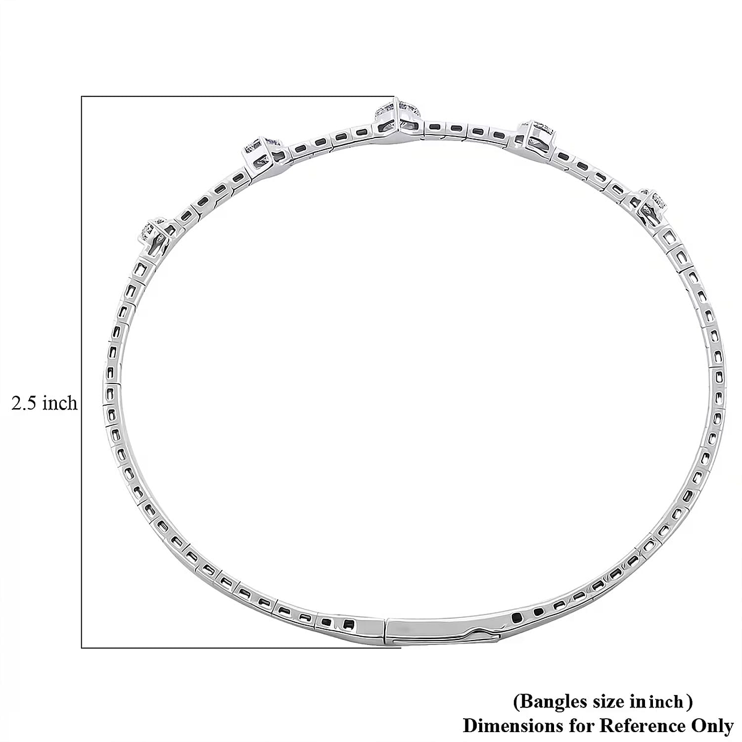 Modani E-F VS Diamond 1.00 ctw 7 Inch Bangle Bracelet in 18K White Gold With Total Metal Weight (8.20 g) Including Titanium Spring weight 0.60 g, Diamond Jewelry, Anniversary Gift For Her