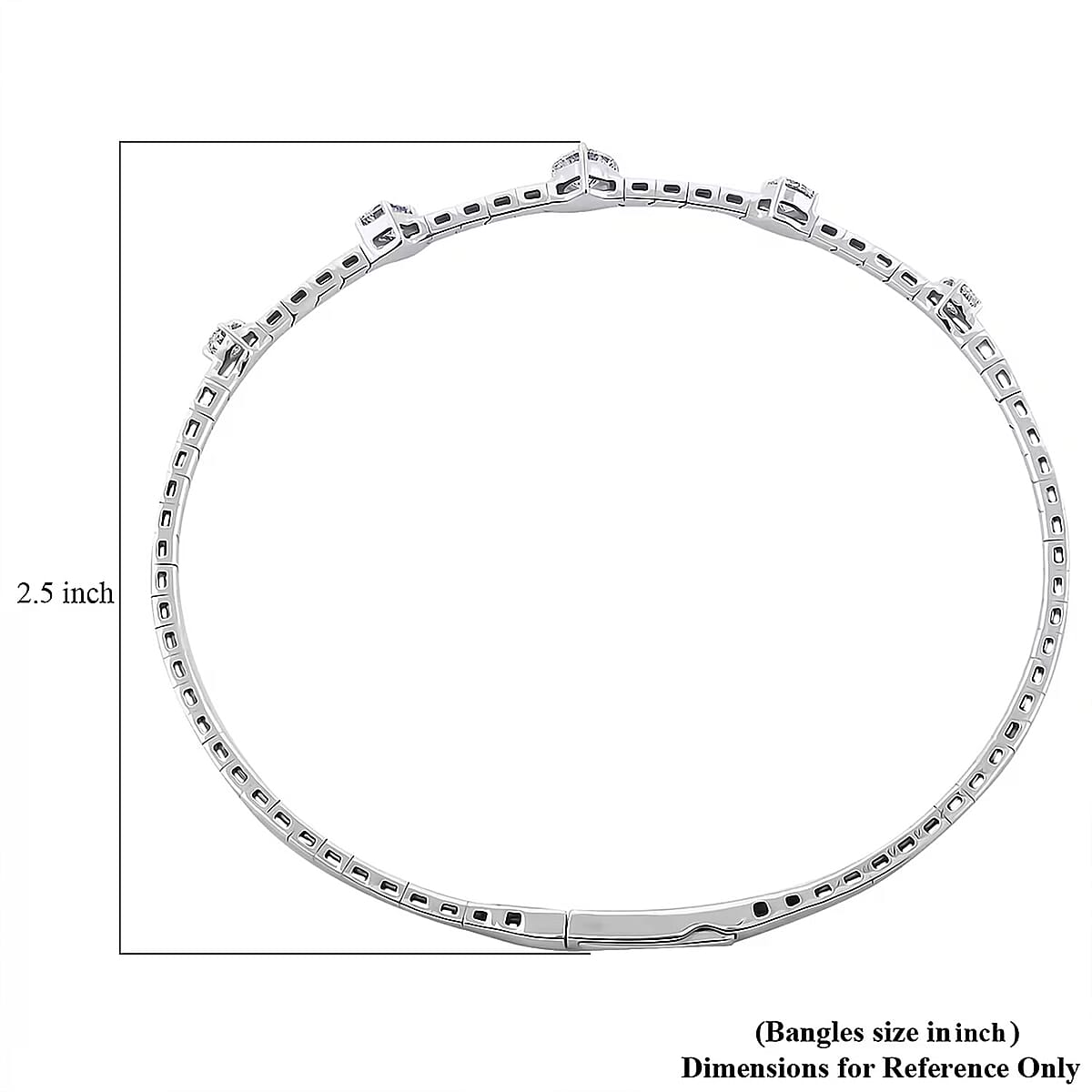Doorbuster Modani E-F VS Diamond 1.00 ctw 7 Inch Bangle Bracelet in 18K White Gold With Total Metal Weight (8.20 g) Including Titanium Spring weight 0.60 g, Diamond Jewelry, Anniversary Gift For Her image number 6