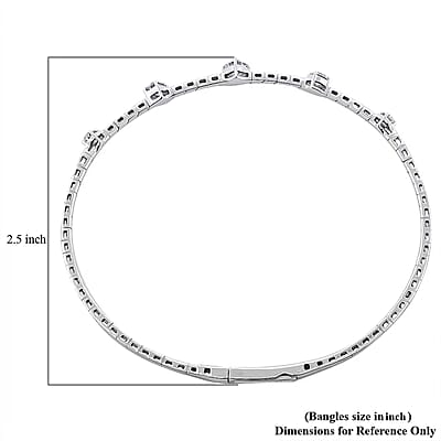  Modani E-F VS Diamond 1.00 ctw 7 Inch Bangle Bracelet in 18K White Gold With Total Metal Weight (8.20 g) Including Titanium Spring weight 0.60 g, Diamond Jewelry, Anniversary Gift For Her