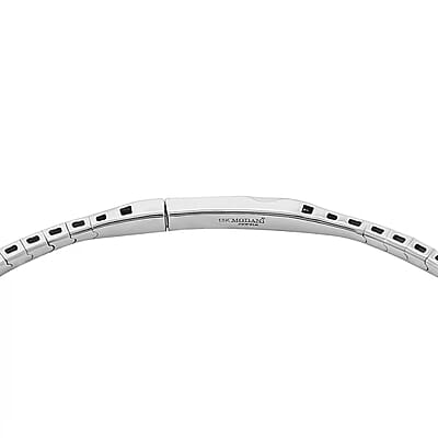  Modani E-F VS Diamond 1.00 ctw 7 Inch Bangle Bracelet in 18K White Gold With Total Metal Weight (8.20 g) Including Titanium Spring weight 0.60 g, Diamond Jewelry, Anniversary Gift For Her
