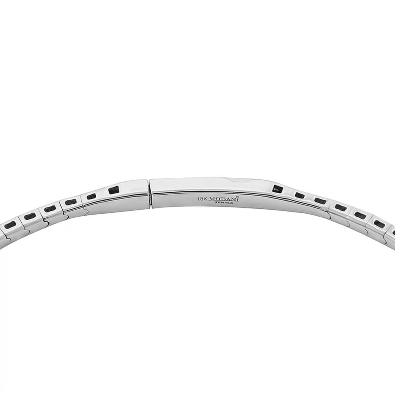 Modani E-F VS Diamond 1.00 ctw 7 Inch Bangle Bracelet in 18K White Gold With Total Metal Weight (8.20 g) Including Titanium Spring weight 0.60 g, Diamond Jewelry, Anniversary Gift For Her
