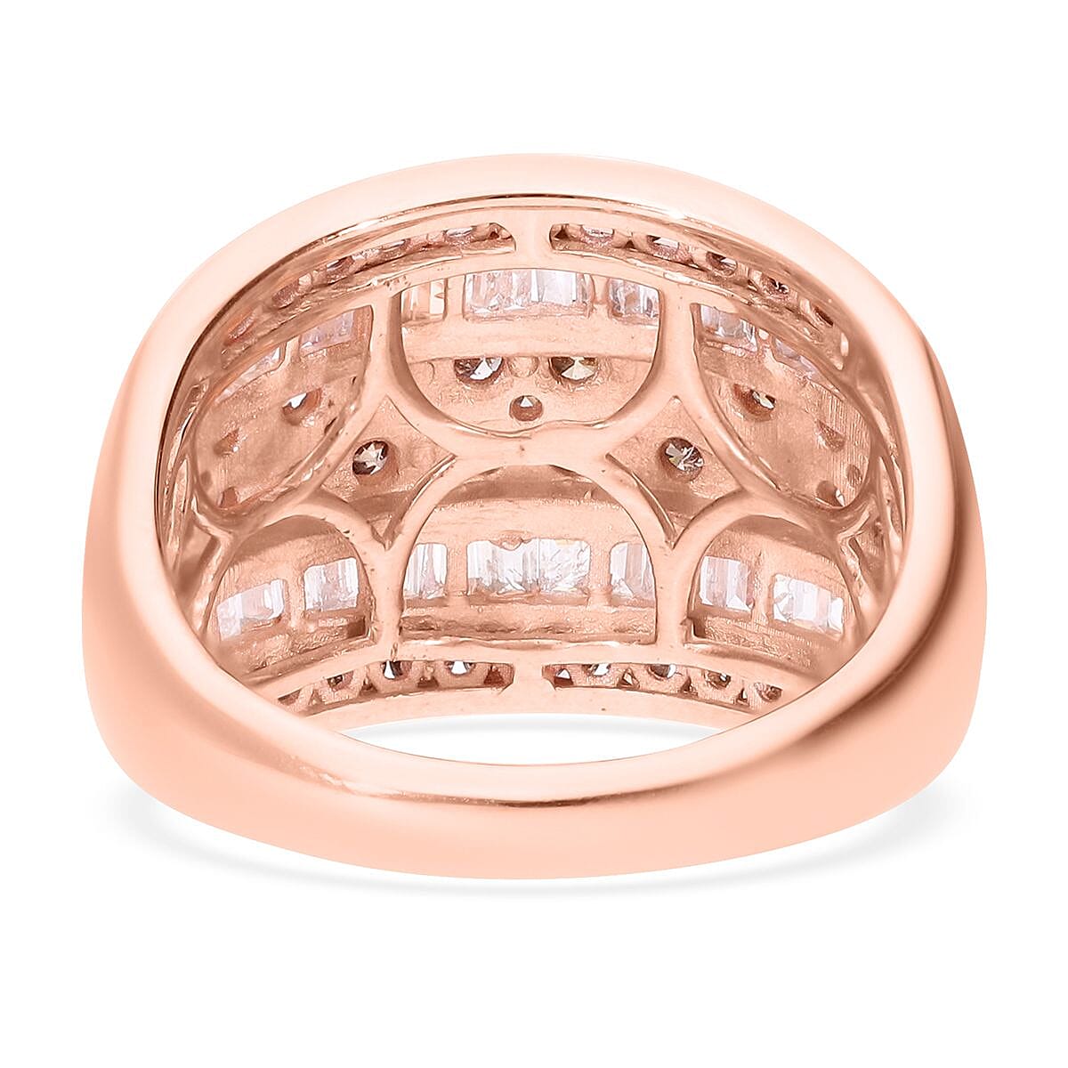 D'Joy Natural Champagne and White Diamond 2.00 ctw Cluster Ring in Vermeil Rose Gold Over Sterling Silver (Size 8.0)  image number 4