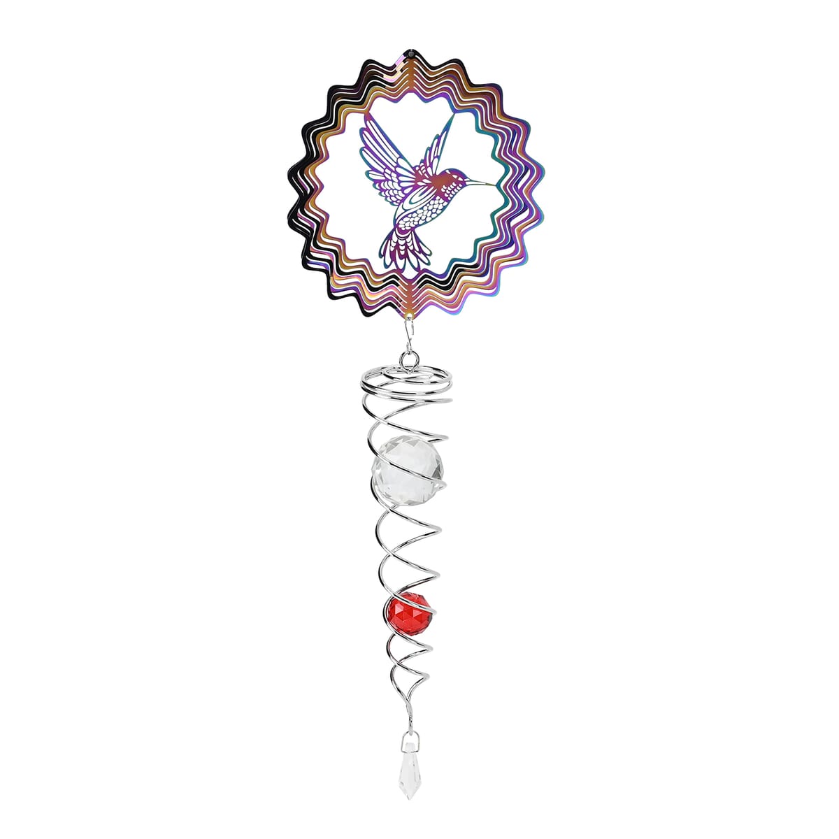 Stainless Steel Magic Kinetic Sculpture Hummingbird Wind Spinner image number 2