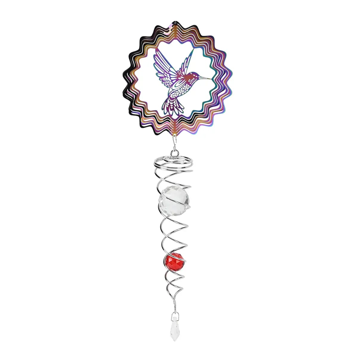 Stainless Steel Magic Kinetic Sculpture Hummingbird Wind Spinner image number 6