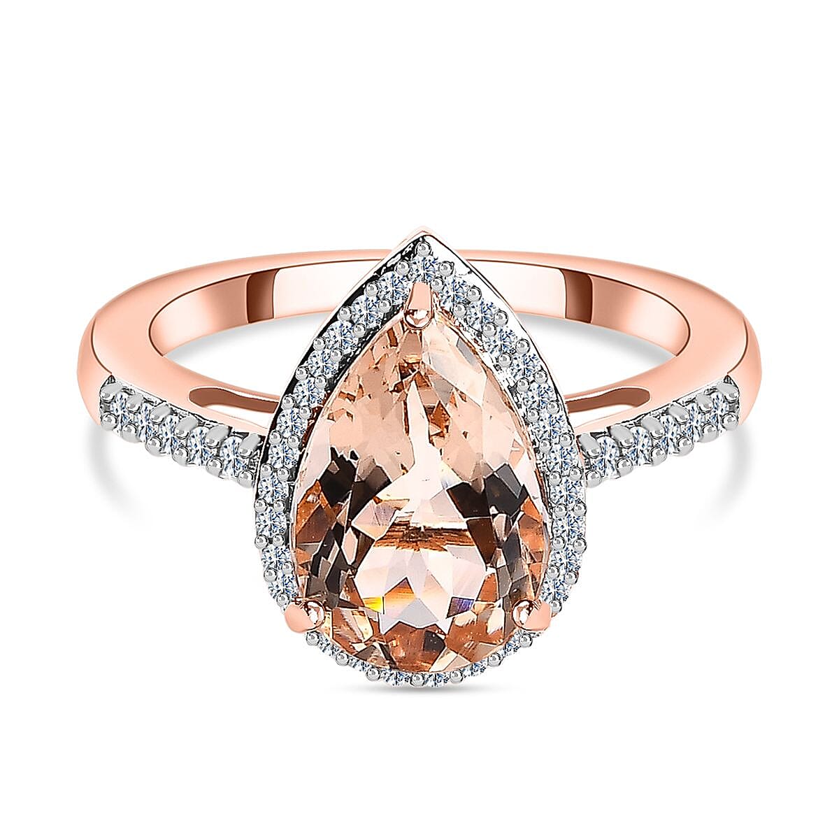 AAA Marropino Morganite and Diamond I2 3.00 ctw Ring in 14K Rose Gold (Size 9.0)