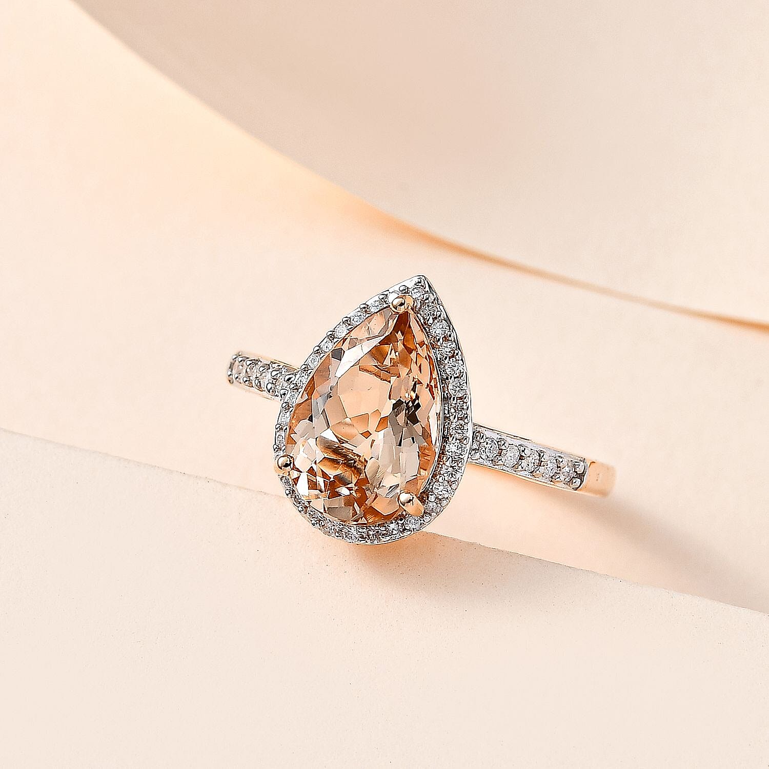 AAA Marropino Morganite and Diamond I2 3.00 ctw Ring in 14K Rose Gold (Size 9.0)