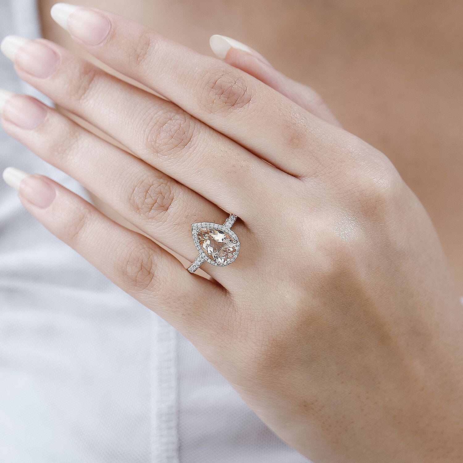 AAA Marropino Morganite and Diamond I2 3.00 ctw Ring in 14K Rose Gold (Size 9.0)