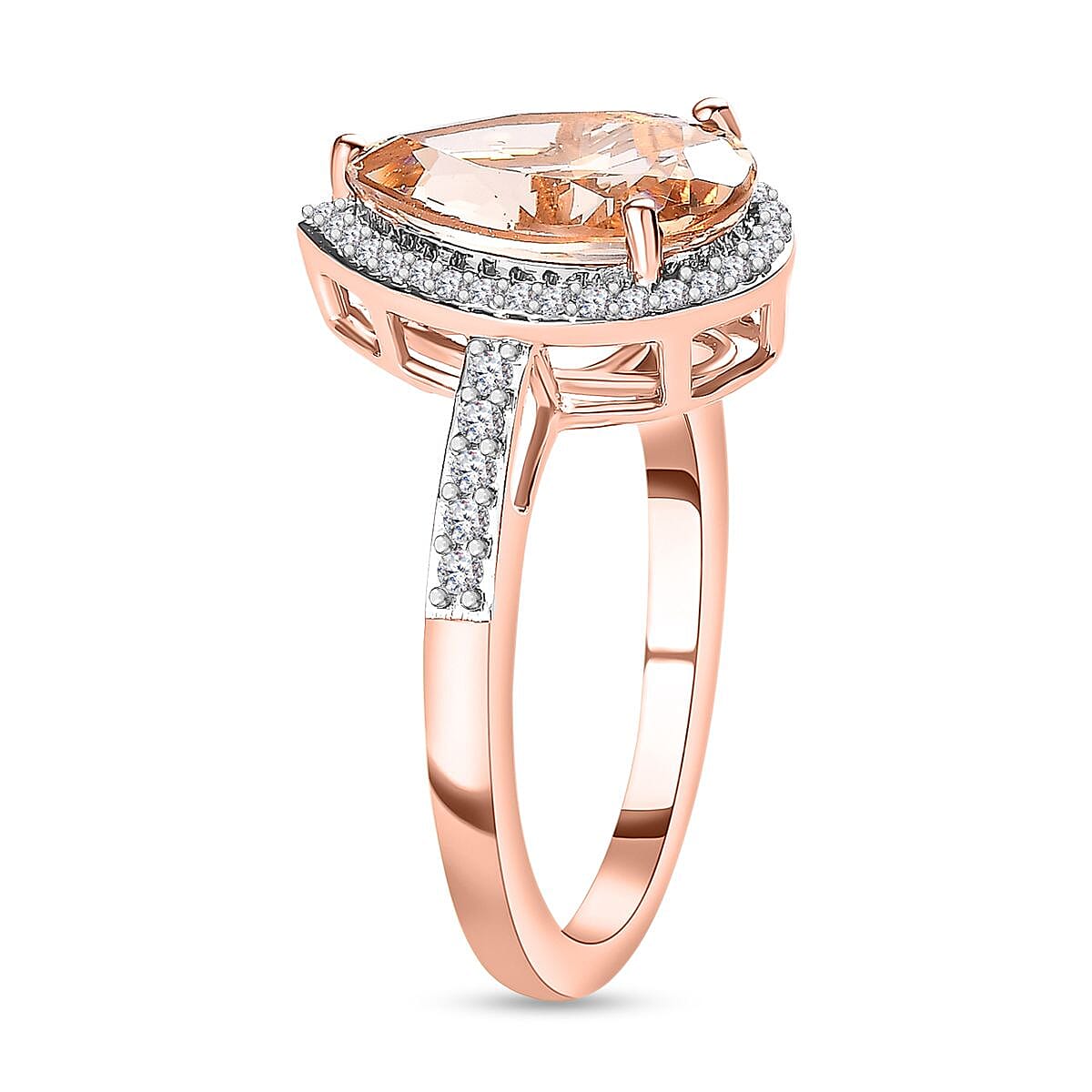 AAA Marropino Morganite and Diamond I2 3.00 ctw Ring in 14K Rose Gold (Size 9.0)