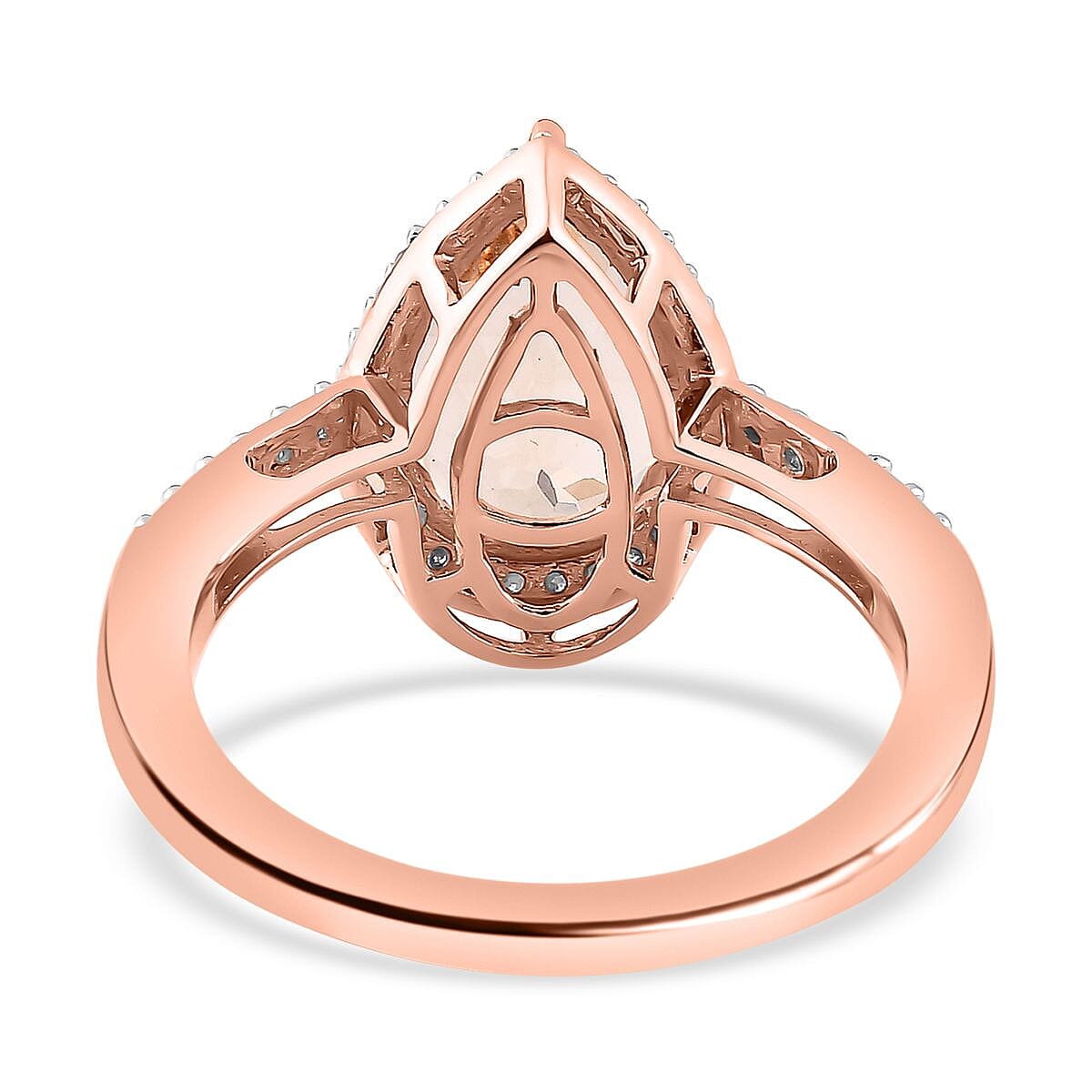 AAA Marropino Morganite and Diamond I2 3.00 ctw Ring in 14K Rose Gold (Size 9.0)