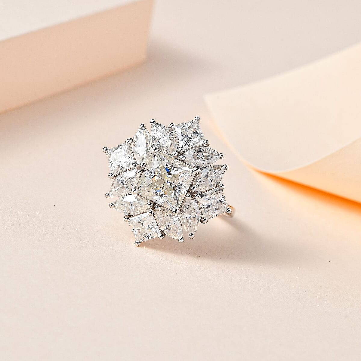 Moissanite Ring in Platinum Over Sterling Silver 5.15 ctw (Del. in 7-10 Days) image number 1