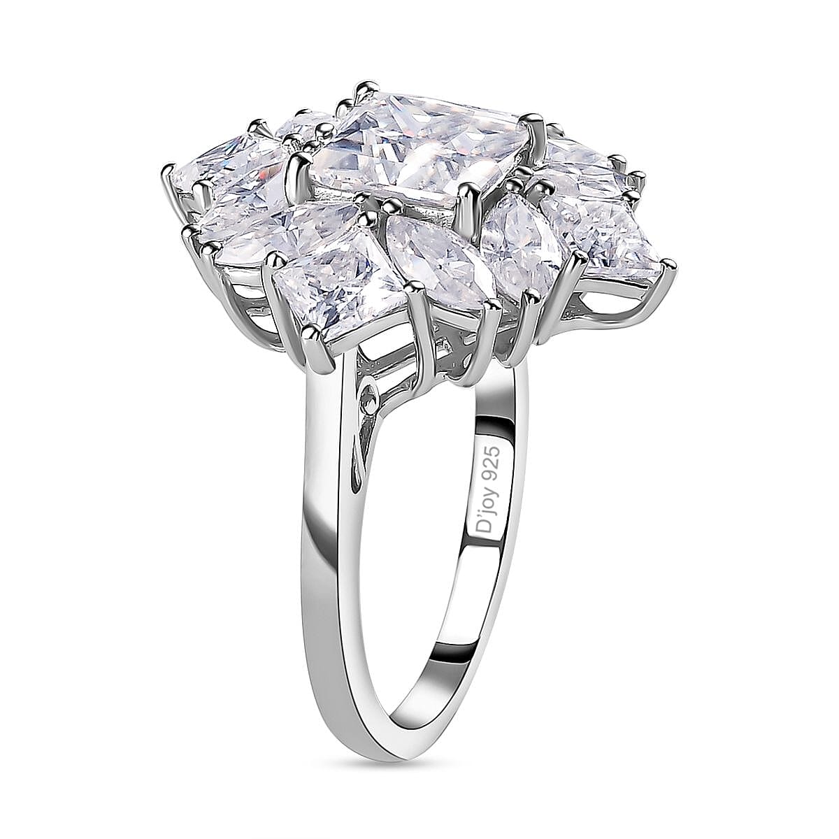 Moissanite Ring in Platinum Over Sterling Silver 5.15 ctw (Del. in 7-10 Days) image number 3