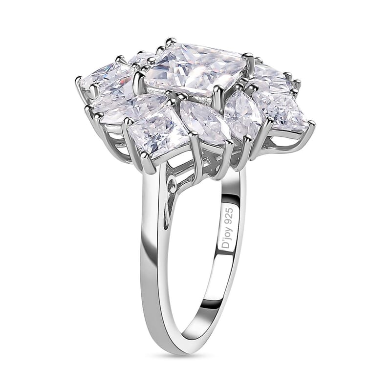 Moissanite Ring in Platinum Over Sterling Silver (Size 10.0) 5.15 ctw