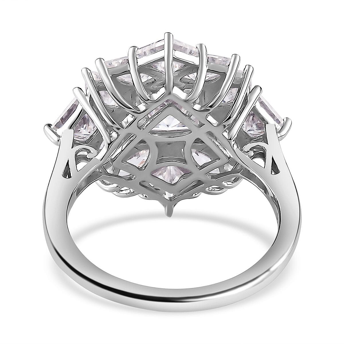 Moissanite Ring in Platinum Over Sterling Silver 5.15 ctw (Del. in 7-10 Days) image number 4