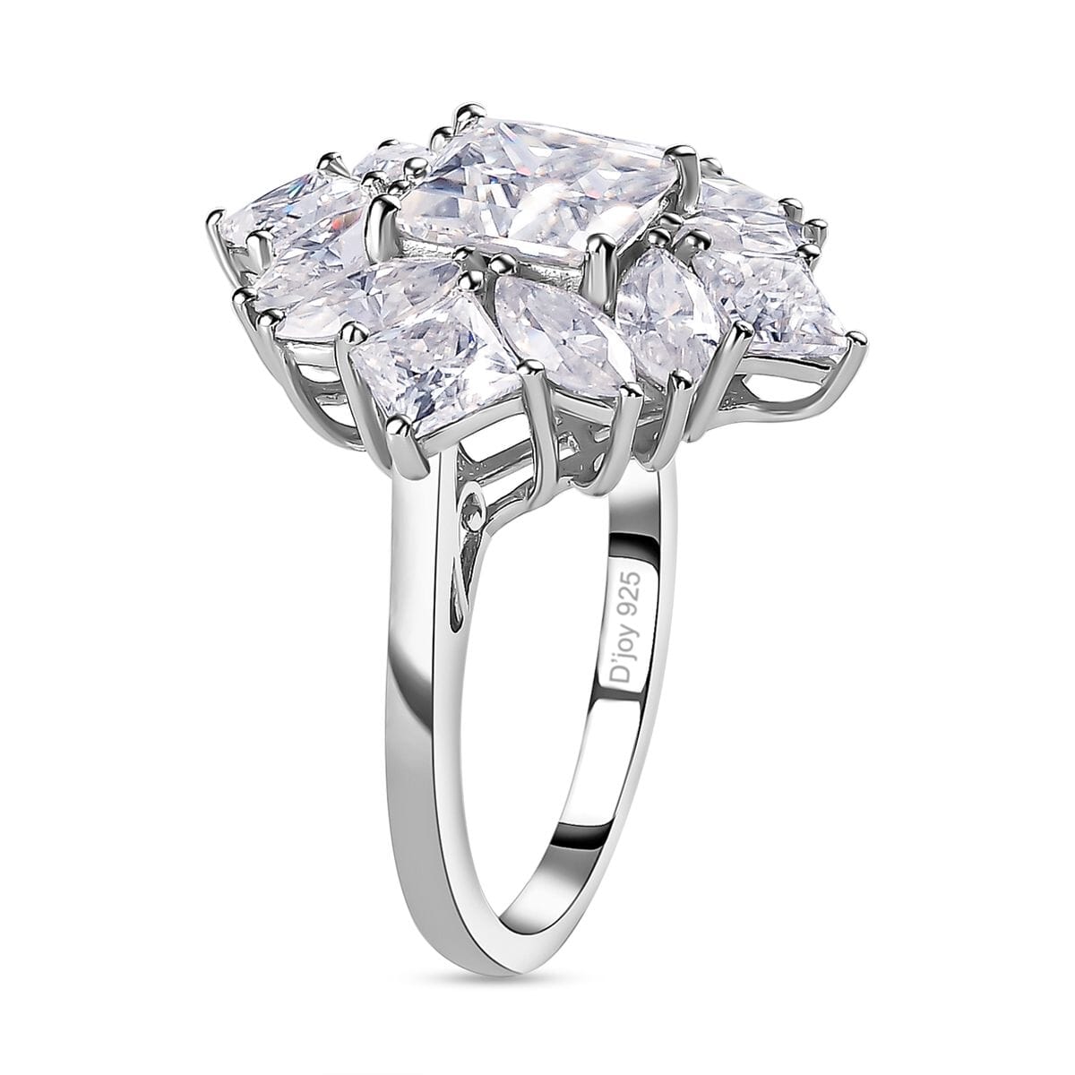 Moissanite Ring in Platinum Over Sterling Silver (Size 7.0) 5.15 ctw image number 3