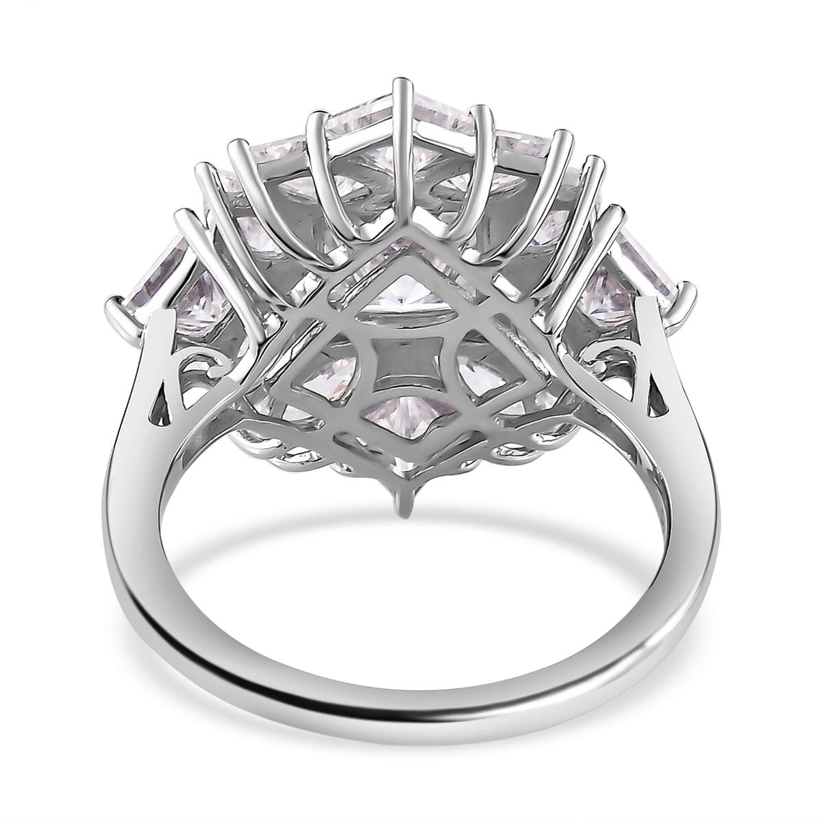 Moissanite Ring in Platinum Over Sterling Silver (Size 7.0) 5.15 ctw image number 4