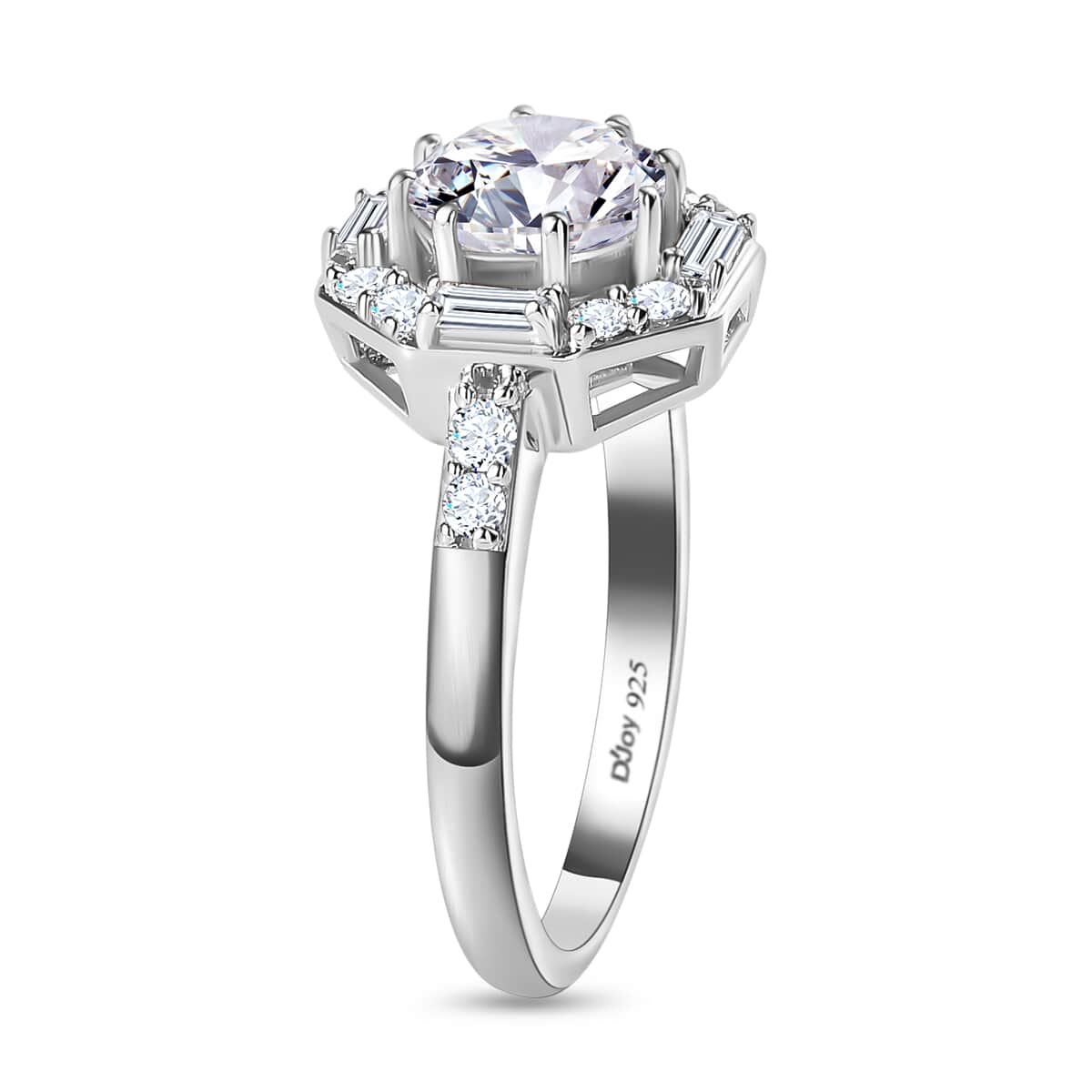 Shield Cut Moissanite Ring in Platinum Over Sterling Silver (Size 10.0) 1.80 ctw image number 3