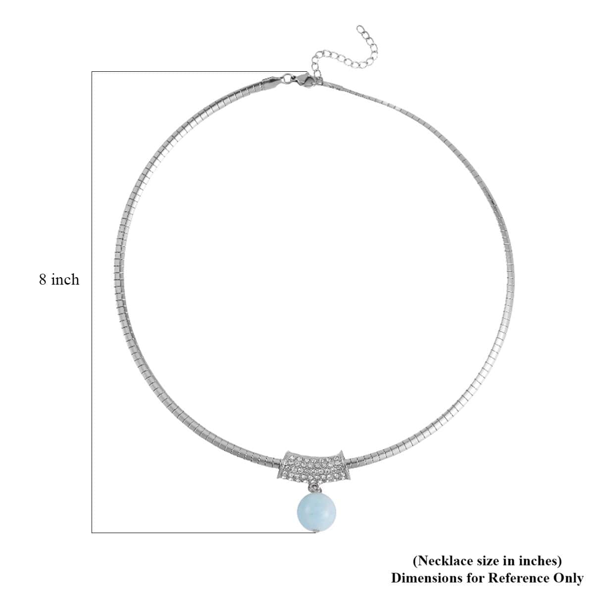 Aquamarine and Austrian Crystal Necklace 18-20 Inches in Silvertone 15.95 ctw image number 4