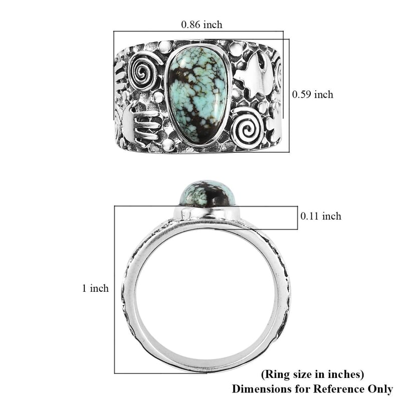 Artisan Crafted Blue Moon Turquoise Solitaire Ring in Sterling Silver (Size 10.0) 2.80 ctw