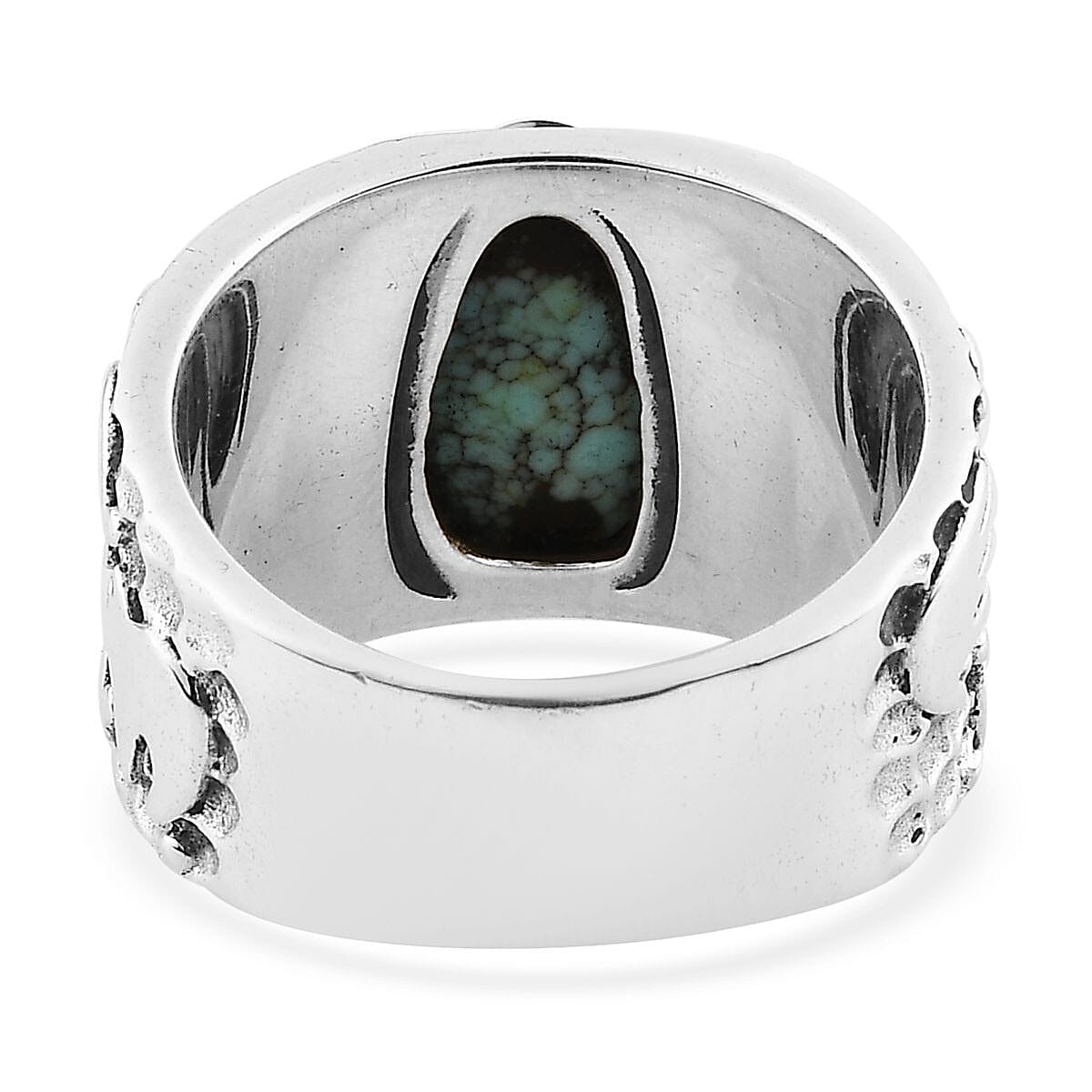 D'Joy Artisan Crafted Blue Moon Turquoise Solitaire Ring in Sterling Silver (Size 11.0) 2.80 ctw image number 4