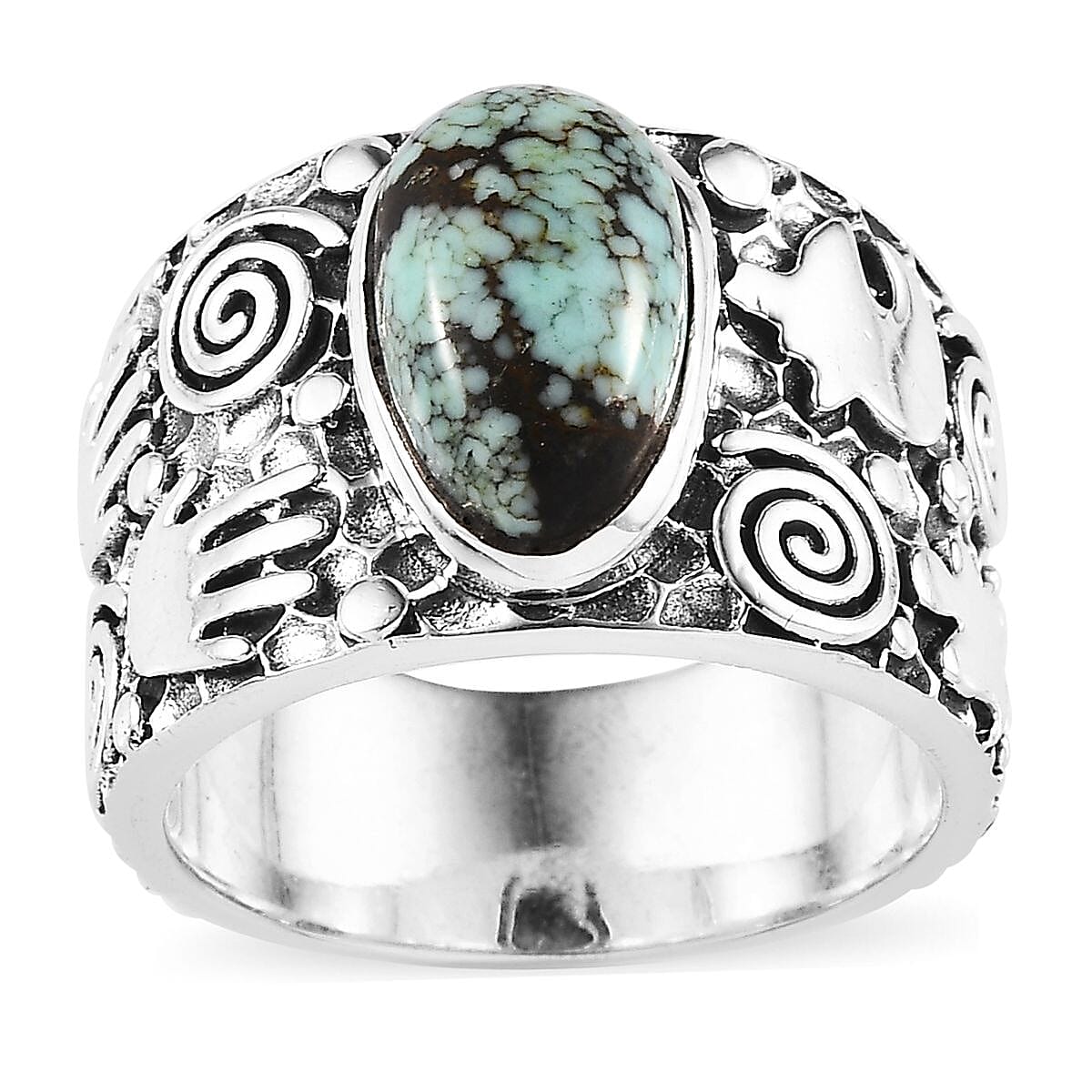 Artisan Crafted Blue Moon Turquoise Solitaire Ring in Sterling Silver (Size 6.0) 2.80 ctw image number 0