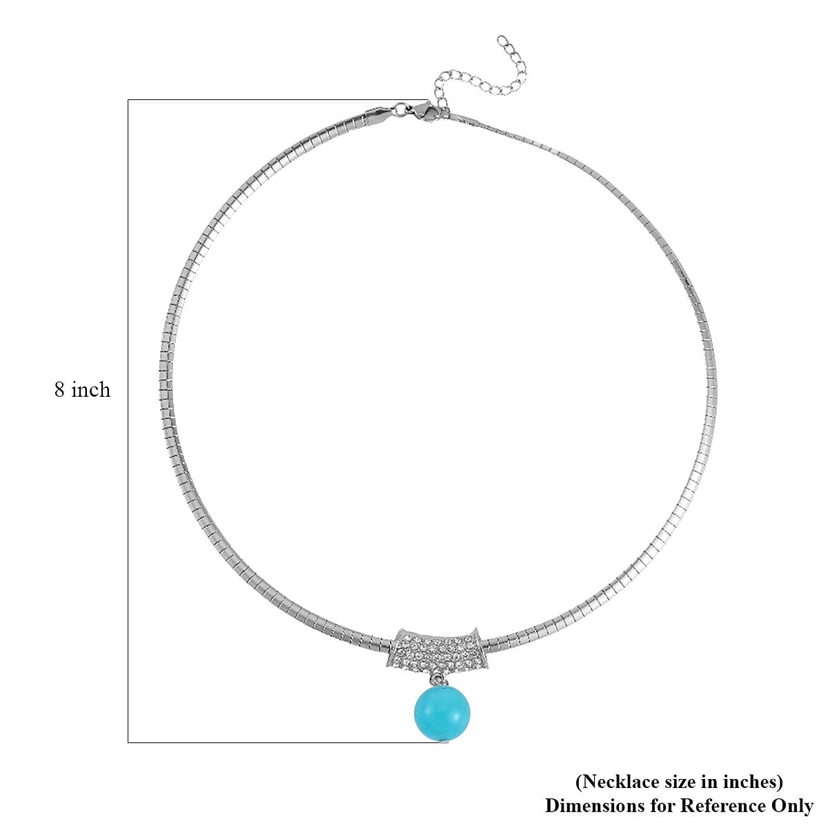 Amazonite and Austrian Crystal Necklace 18-20 Inches in Silvertone 12.90 ctw image number 4