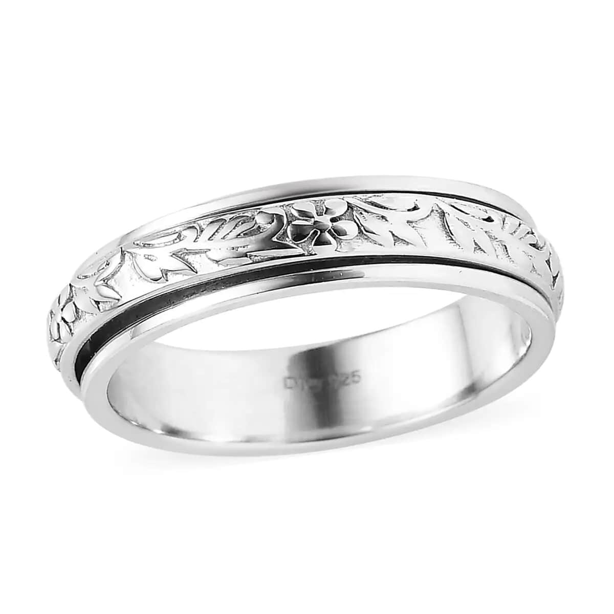 Sterling Silver Spinner Ring (Size 11.0) 4.60 Grams image number 0