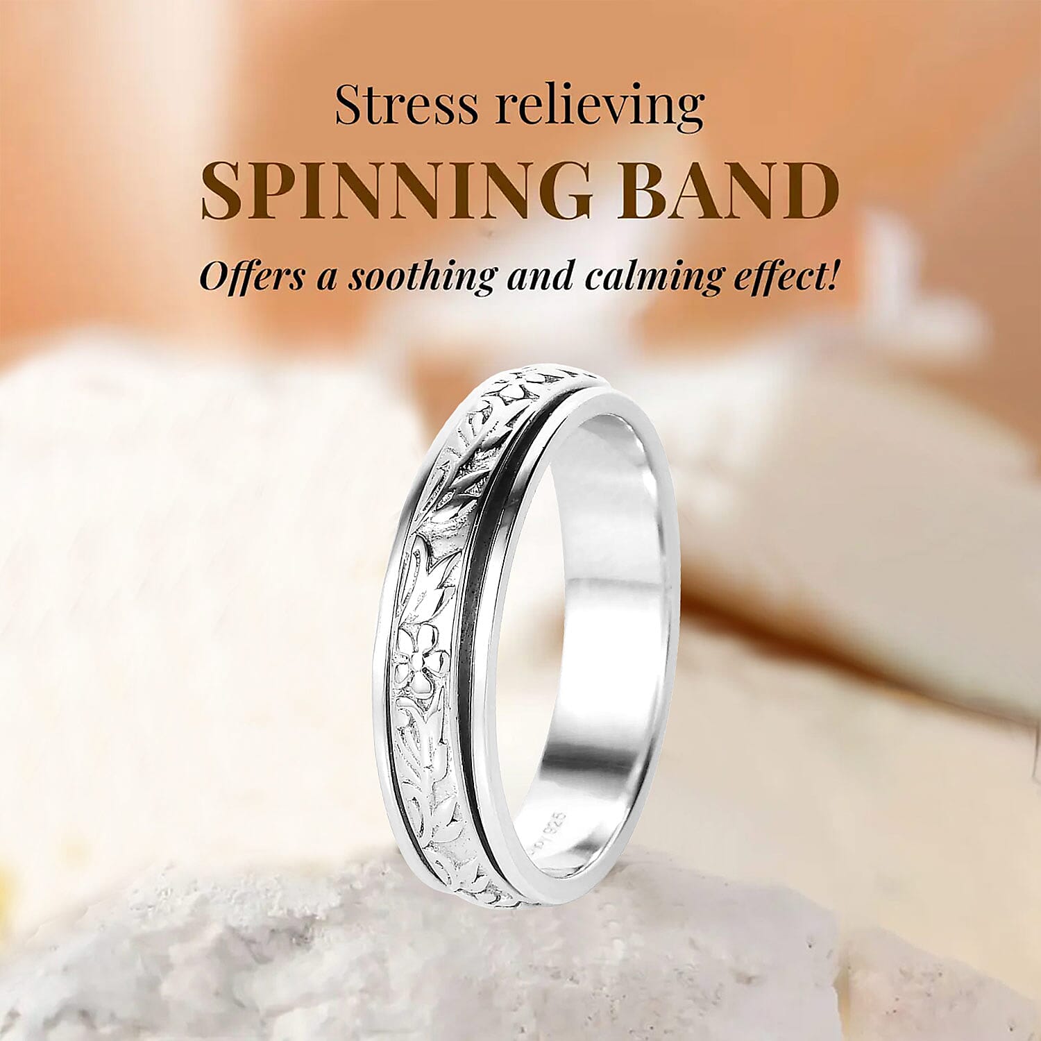Sterling Silver Spinner Ring (Size 11.0) 4.60 Grams