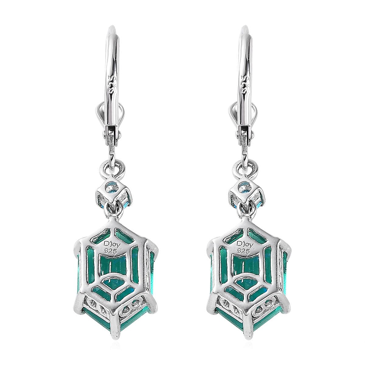 Peacock Quartz (Triplet) and Malgache Neon Apatite Lever Back Earrings in Platinum Over Sterling Silver 9.50 ctw