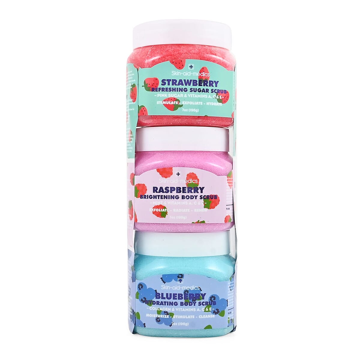 Spascriptions Spathecary 3-Pack Exfoliating Body Scrub Set - Berry Blast Assortment, Best Body Scrub Set of 3, Body Exfoliator image number 1