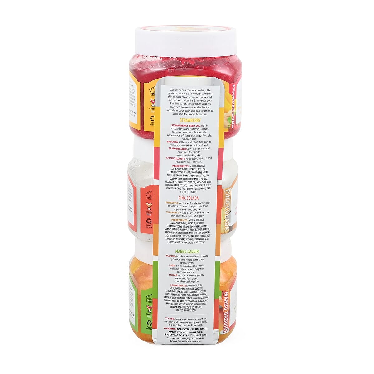 Spascriptions Spathecary 3-Pack Exfoliating Body Scrub Set - Smoothie Assortment, Best Body Scrub Set of 3, Body Exfoliator image number 2