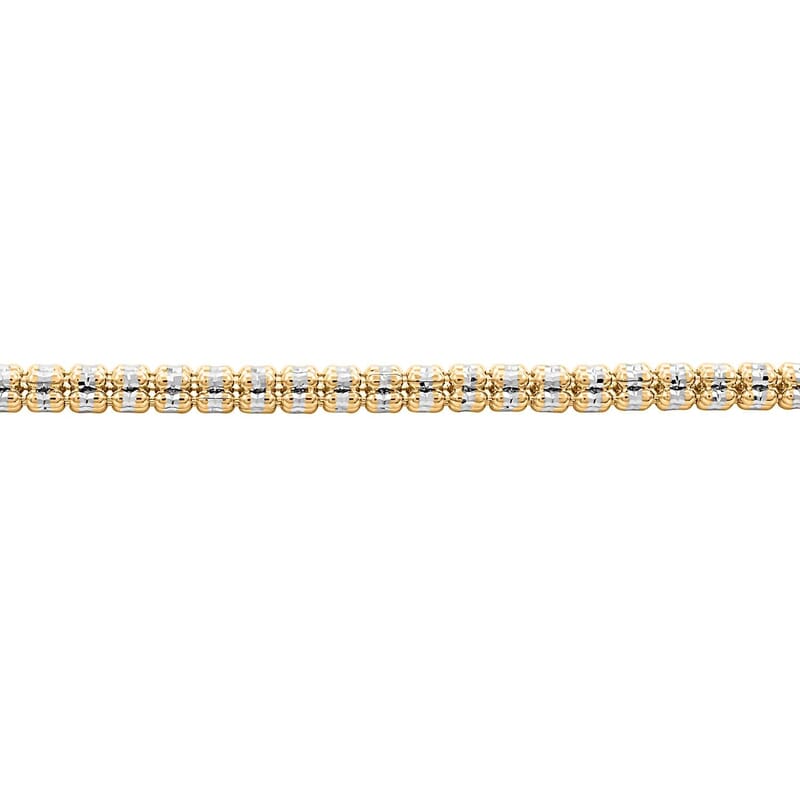 10K Yellow and White Gold 4.5mm Ice Chain Bracelet (8.00 In) 10.6 Grams