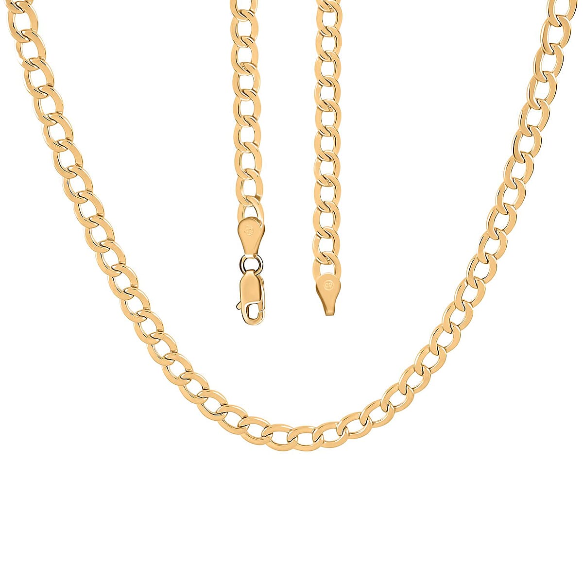 Buy 14K Yellow Gold Curb Chain Necklace 18 Inches Grams