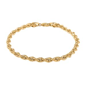 10K Yellow Gold 4mm Rope Chain Bracelet (8.50 In) 2.9 Grams