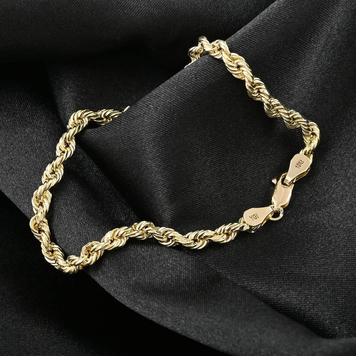 10K Yellow Gold 4mm Rope Chain Bracelet (8.50 In) 2.9 Grams image number 1