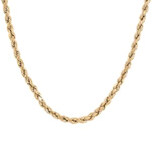 10K Yellow Gold 2.52mm Rope Chain Necklace 22 inches 3.65 Grams