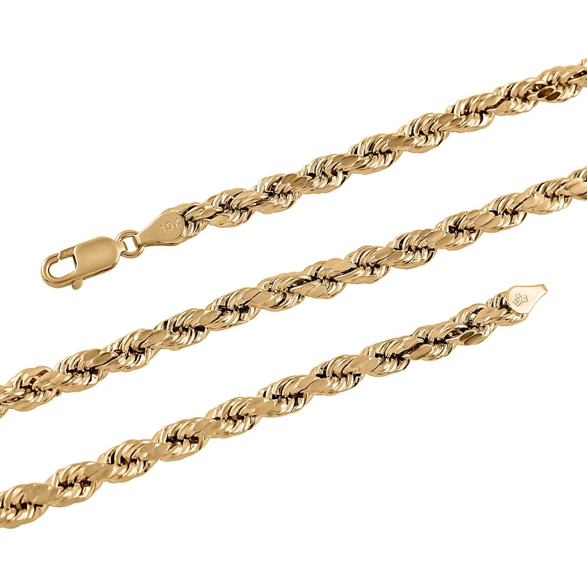 10K Yellow Gold 2.52mm Rope Chain Necklace 22 inches 3.65 Grams image number 2