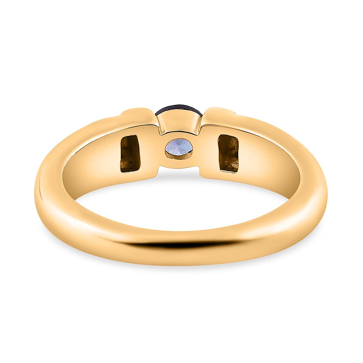 Tanzanite and White Zircon 0.55 ctw Ring in Vermeil YG Over Sterling Silver (Size 8.0)